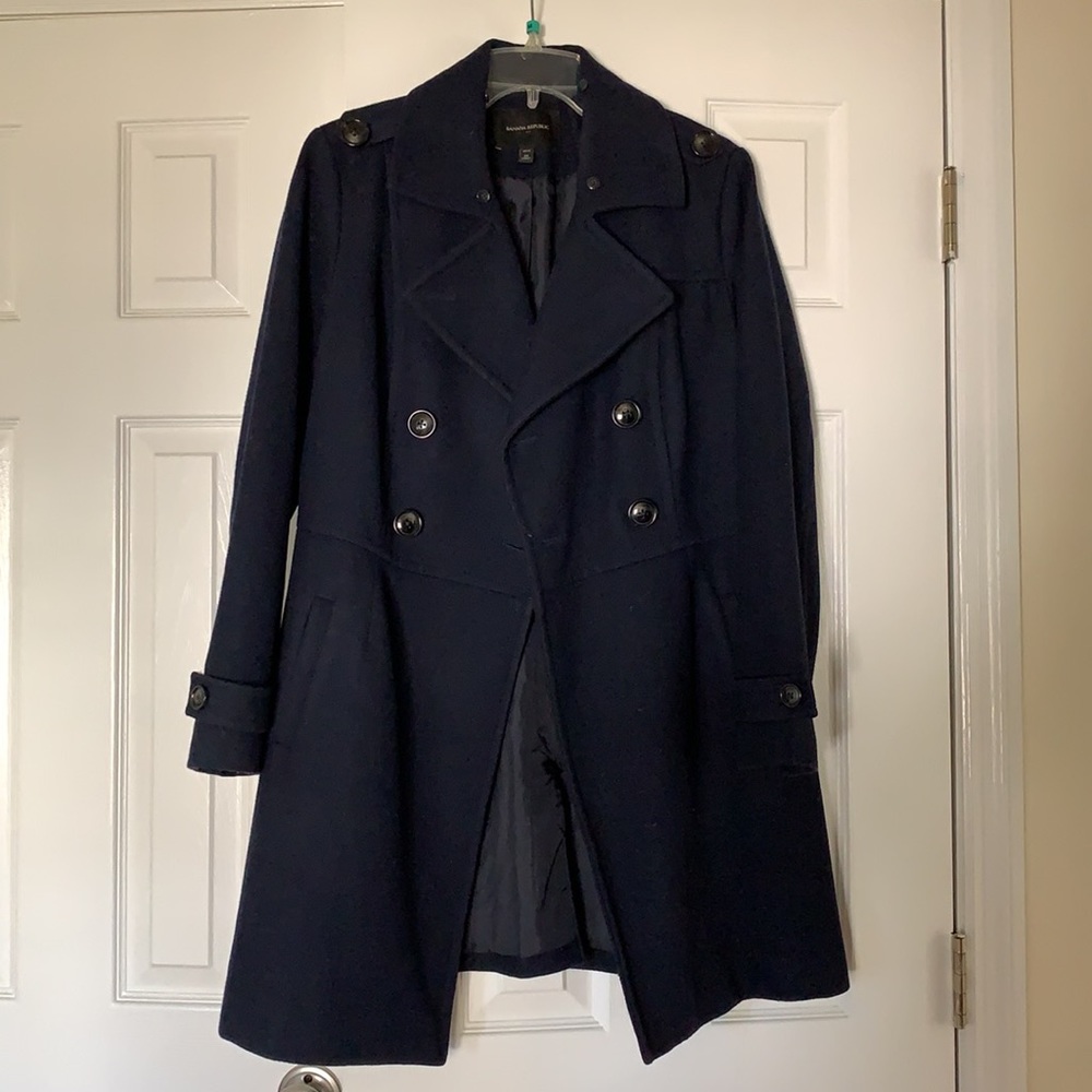 Navy banana republic wool coat size M - Picture 8 of 9